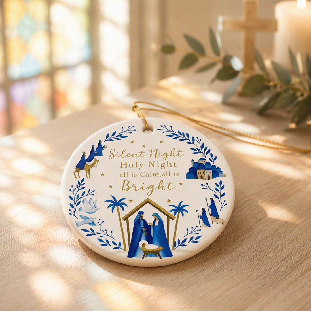 Christianartworkshop Stille Nacht, Heilige Nacht – Krippenfigur aus Keramik: Symbol des himmlischen Friedens - image 3