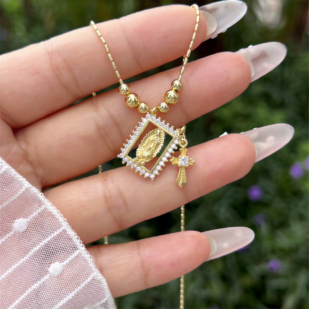 Christianartworkshop Perlenkette mit heiligem Medaillon und Kreuz: Symbol himmlischen Trostes - image 8