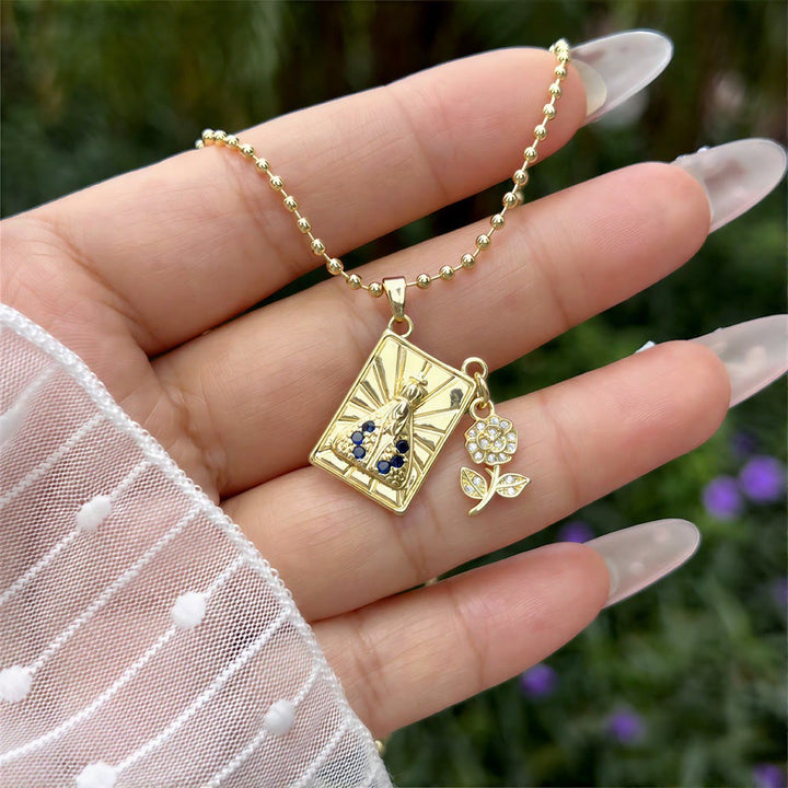 Christianartworkshop Perlenkette mit heiligem Medaillon und Kreuz: Symbol himmlischen Trostes - image 3