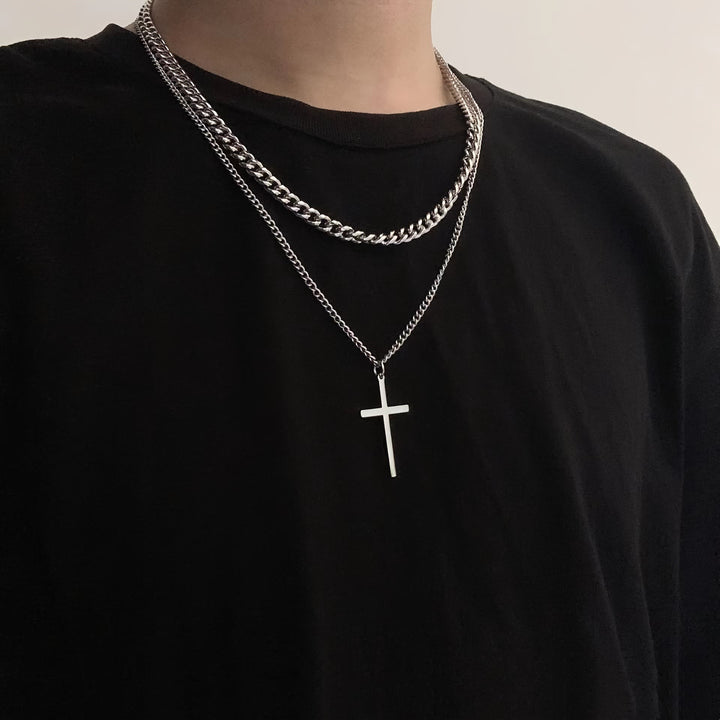 Christianartworkshop Halskette mit mehrlagigem Panzerketten-Kreuzanhänger: Symbol für unerschütterlichen himmlischen Schutz - image 1