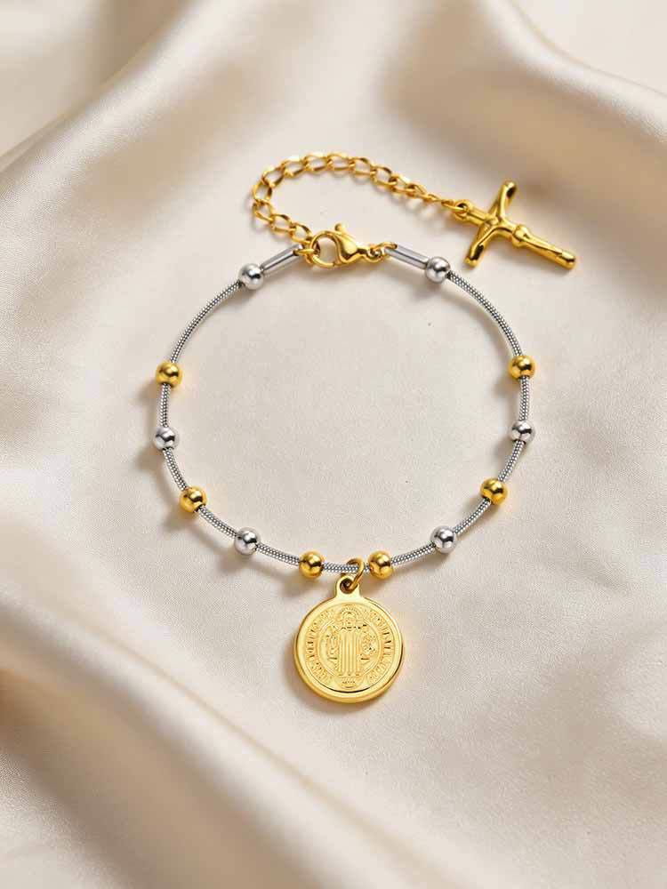 Christianartworkshop Armband mit strukturierter Perlenkette und Medaille: Symbol für anhaltende innere Stärke - image 31