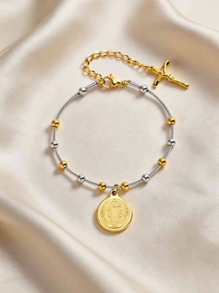 Christianartworkshop Armband mit strukturierter Perlenkette und Medaille: Symbol für anhaltende innere Stärke - image 31