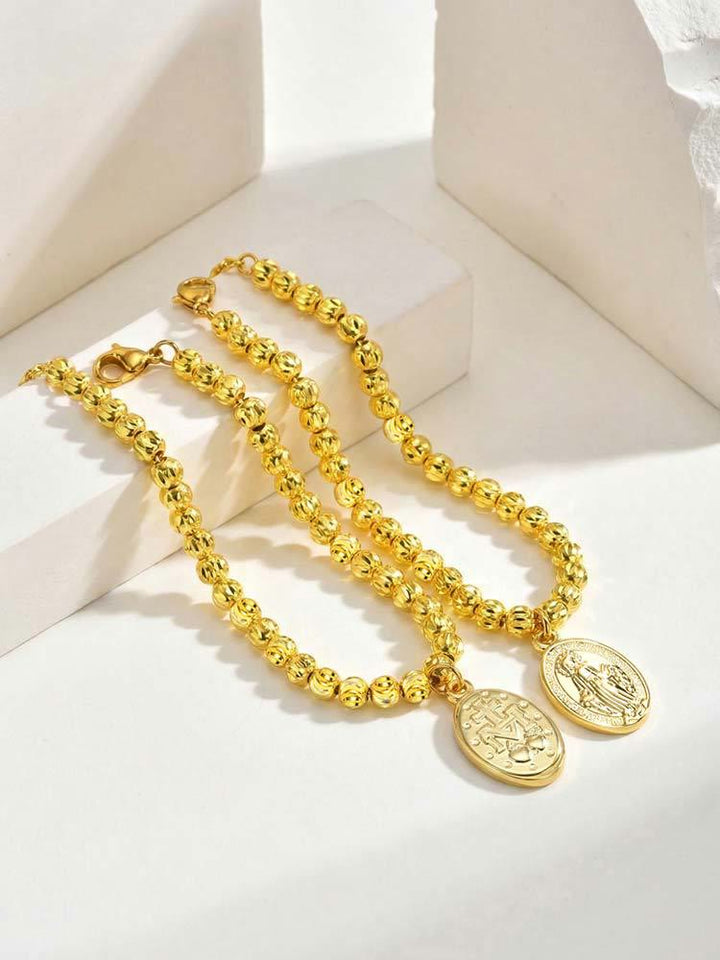 Christianartworkshop Armband mit strukturierter Perlenkette und Medaille: Symbol für anhaltende innere Stärke - image 39