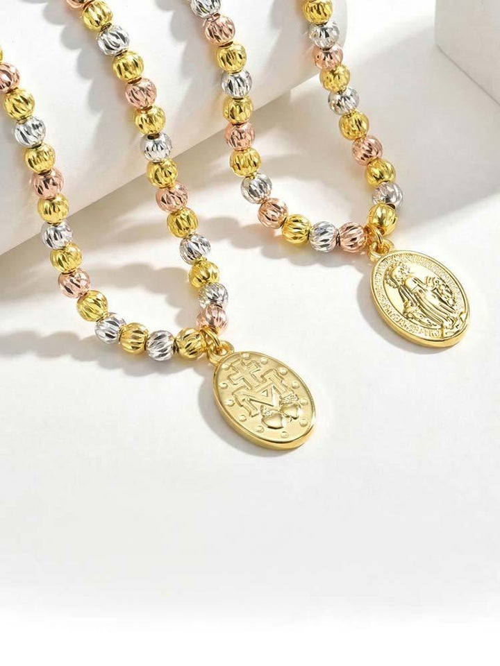 Christianartworkshop Armband mit strukturierter Perlenkette und Medaille: Symbol für anhaltende innere Stärke - image 42