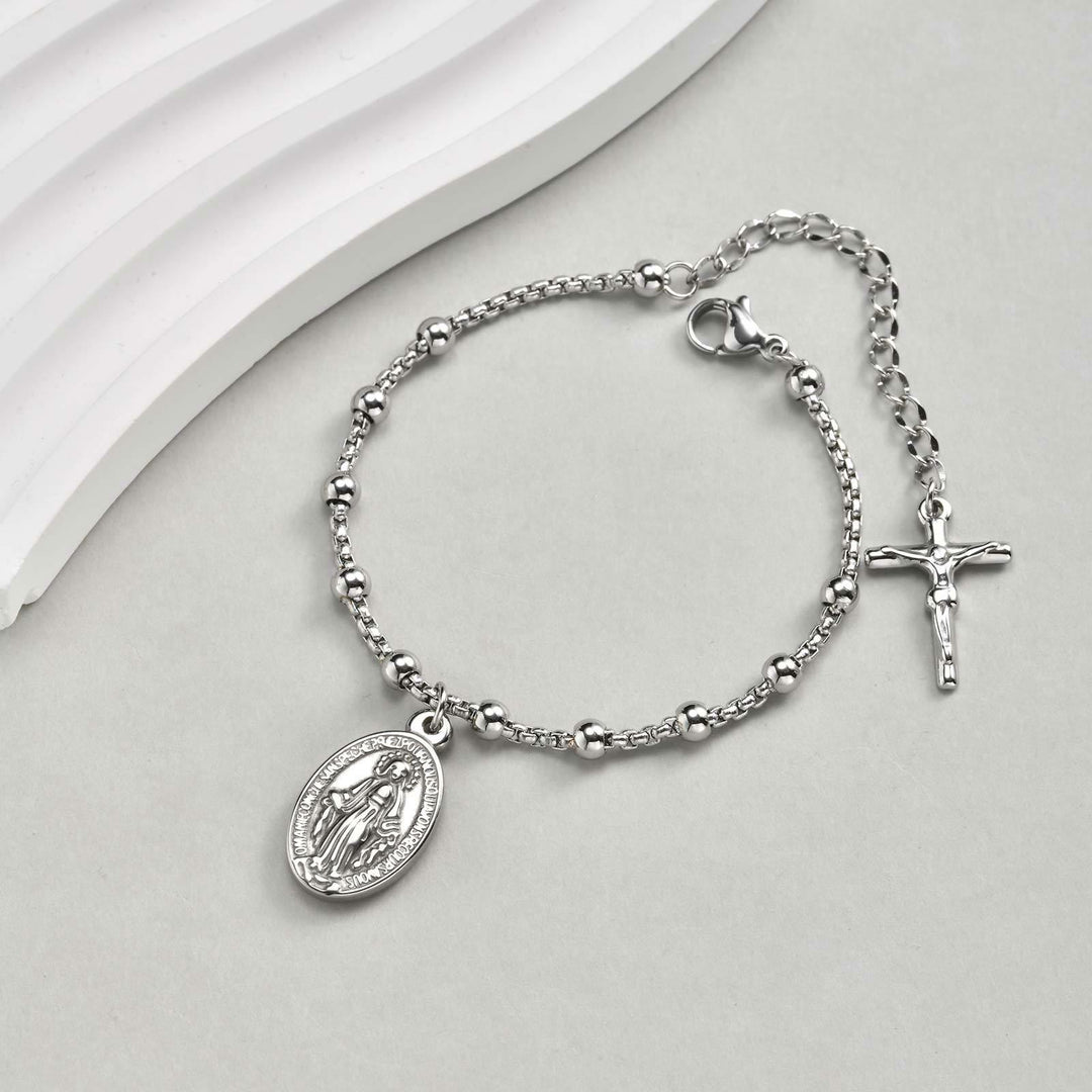Christianartworkshop Armband mit strukturierter Perlenkette und Medaille: Symbol für anhaltende innere Stärke - image 27