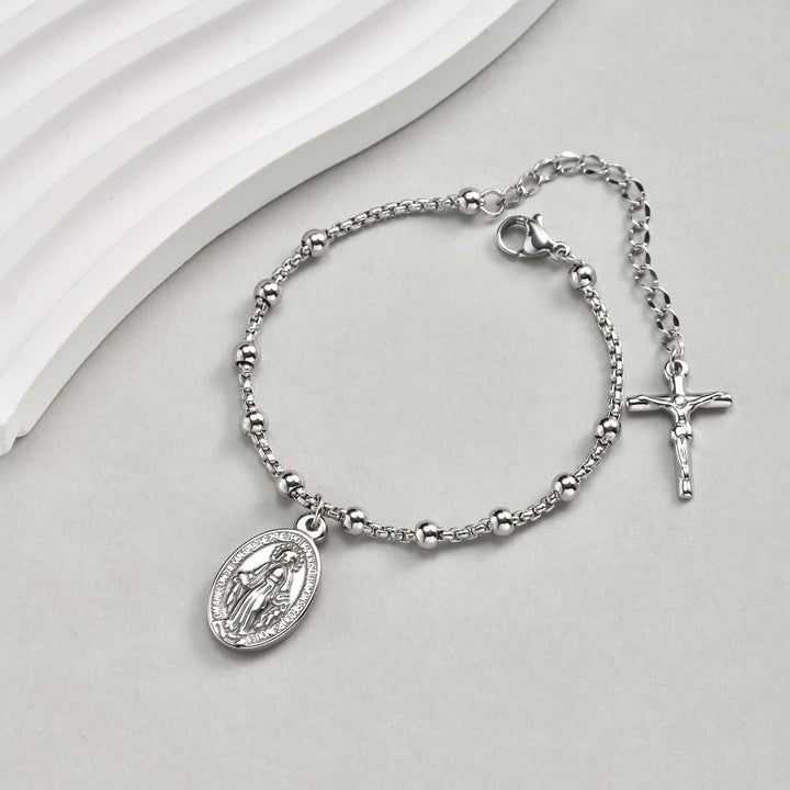 Christianartworkshop Armband mit strukturierter Perlenkette und Medaille: Symbol für anhaltende innere Stärke - image 27