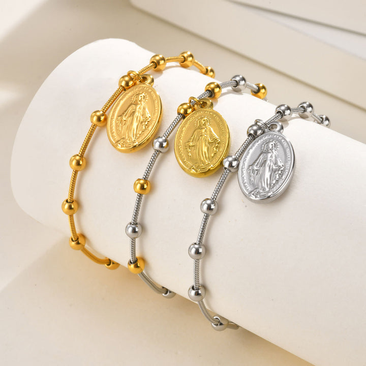 Christianartworkshop Armband mit strukturierter Perlenkette und Medaille: Symbol für anhaltende innere Stärke - image 14