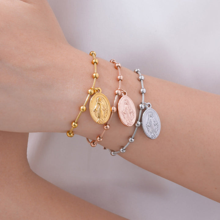 Christianartworkshop Armband mit strukturierter Perlenkette und Medaille: Symbol für anhaltende innere Stärke - image 12
