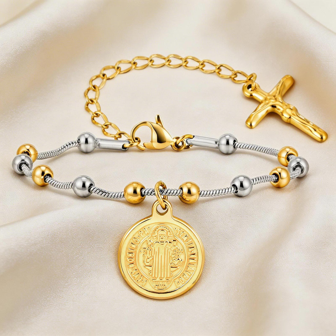 Christianartworkshop Armband mit strukturierter Perlenkette und Medaille: Symbol für anhaltende innere Stärke - image 30