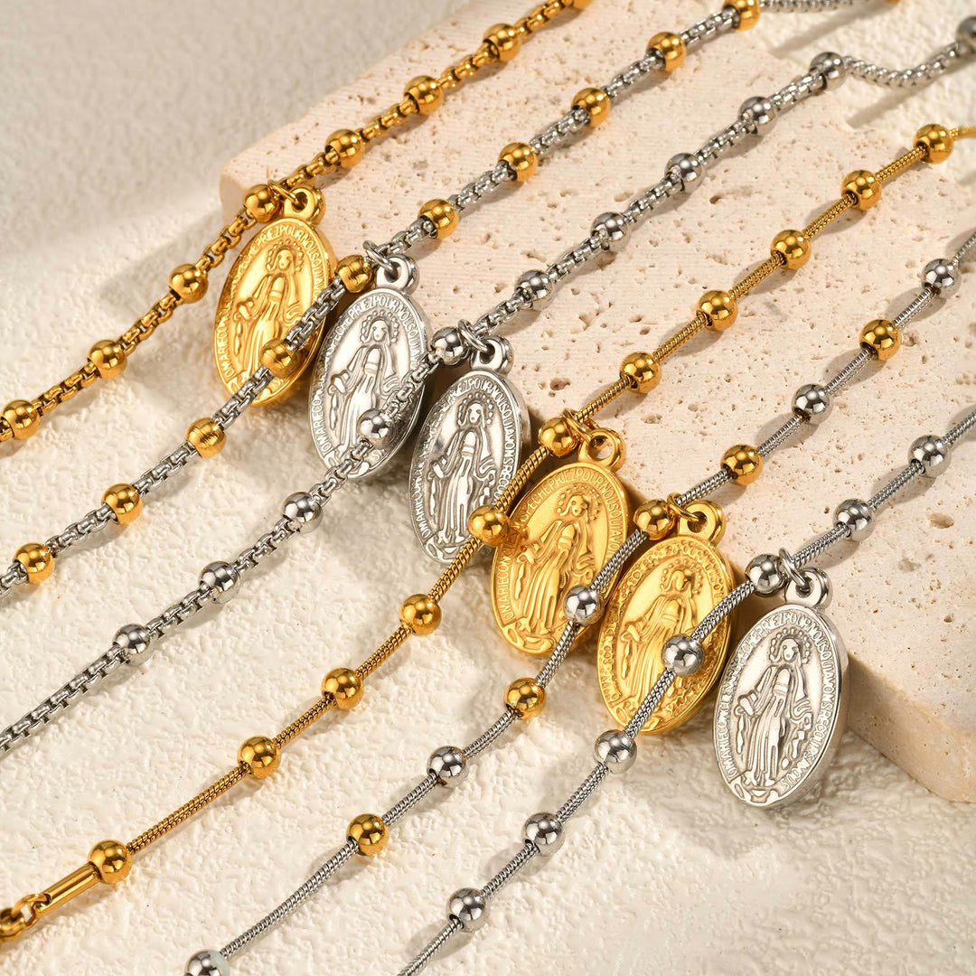 Christianartworkshop Armband mit strukturierter Perlenkette und Medaille: Symbol für anhaltende innere Stärke - image 11