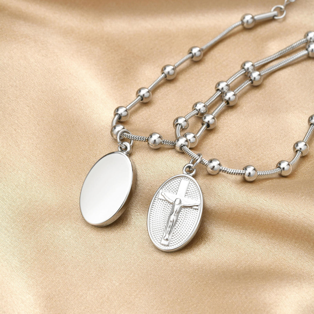 Christianartworkshop Armband mit strukturierter Perlenkette und Medaille: Symbol für anhaltende innere Stärke - image 10