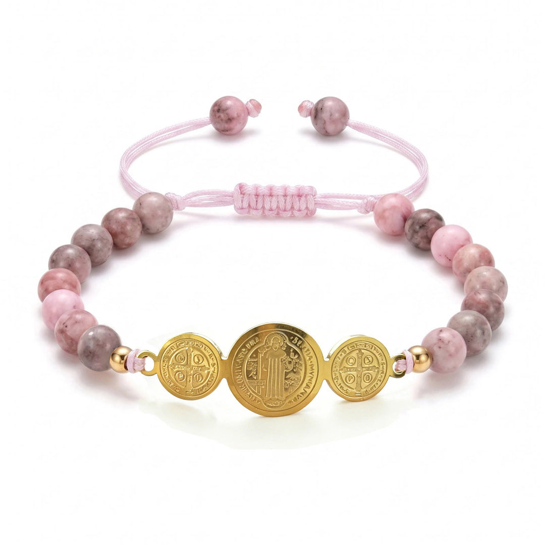 Christianartworkshop Verstellbares Armband mit Perlen und Schiebeknoten – Symbol zeitloser, heiliger Zuflucht - image 3