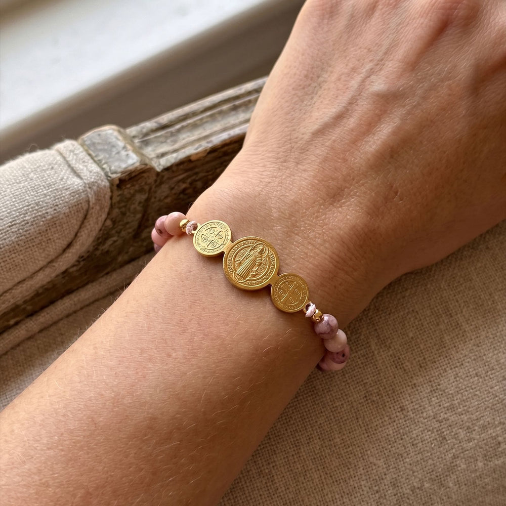 Christianartworkshop Verstellbares Armband mit Perlen und Schiebeknoten – Symbol zeitloser, heiliger Zuflucht - image 1