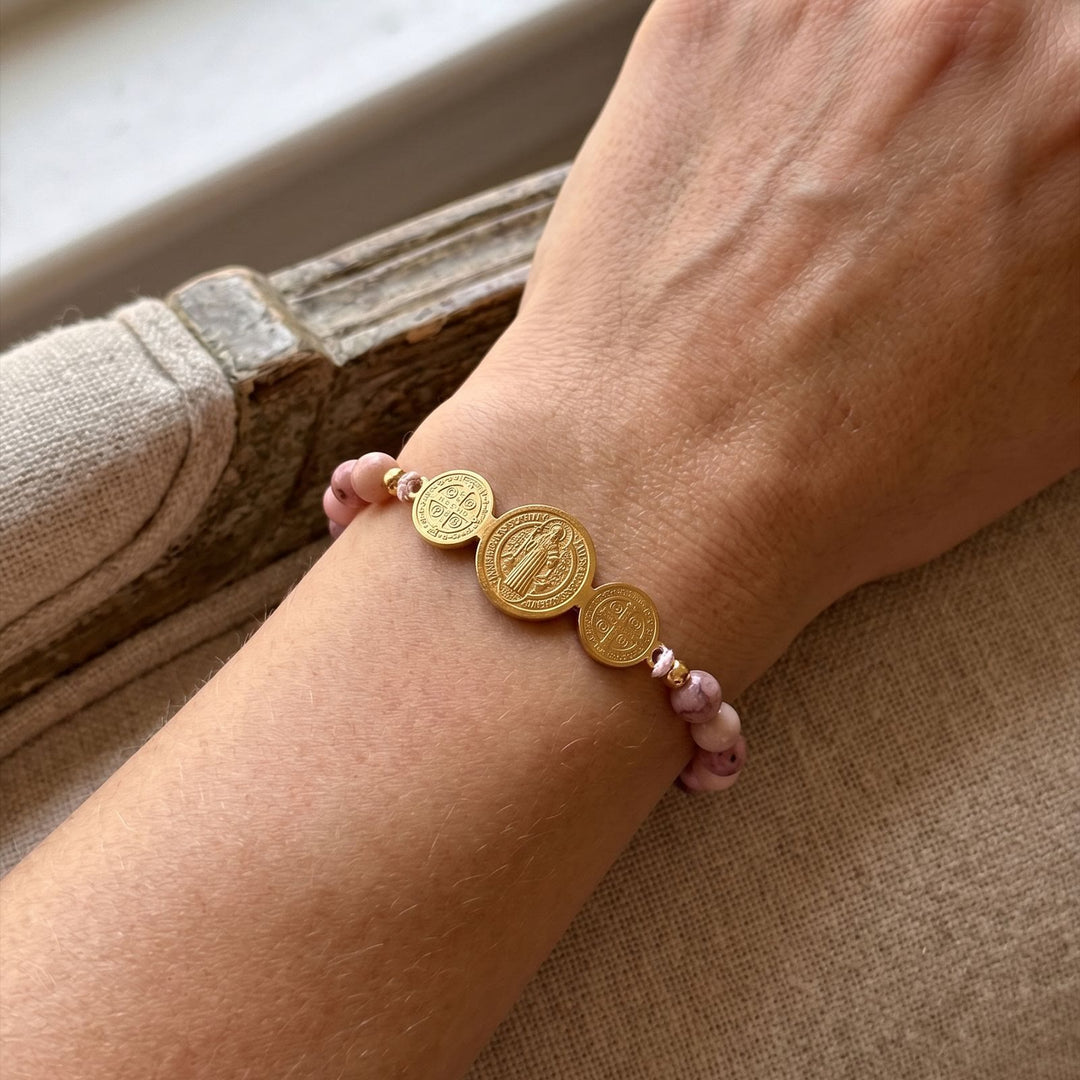 Christianartworkshop Verstellbares Armband mit Perlen und Schiebeknoten – Symbol zeitloser, heiliger Zuflucht - image 1