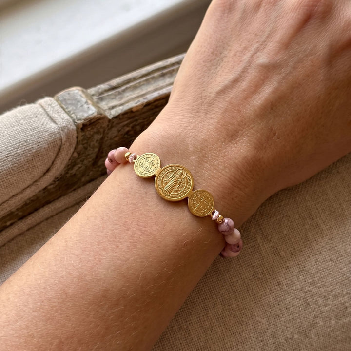 Christianartworkshop Verstellbares Armband mit Perlen und Schiebeknoten – Symbol zeitloser, heiliger Zuflucht - image 1