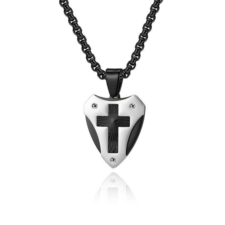 Christianartworkshop Robuste, schildförmige Kreuzkette aus Titanstahl: Symbol unerschütterlicher spiritueller Stärke - image 5