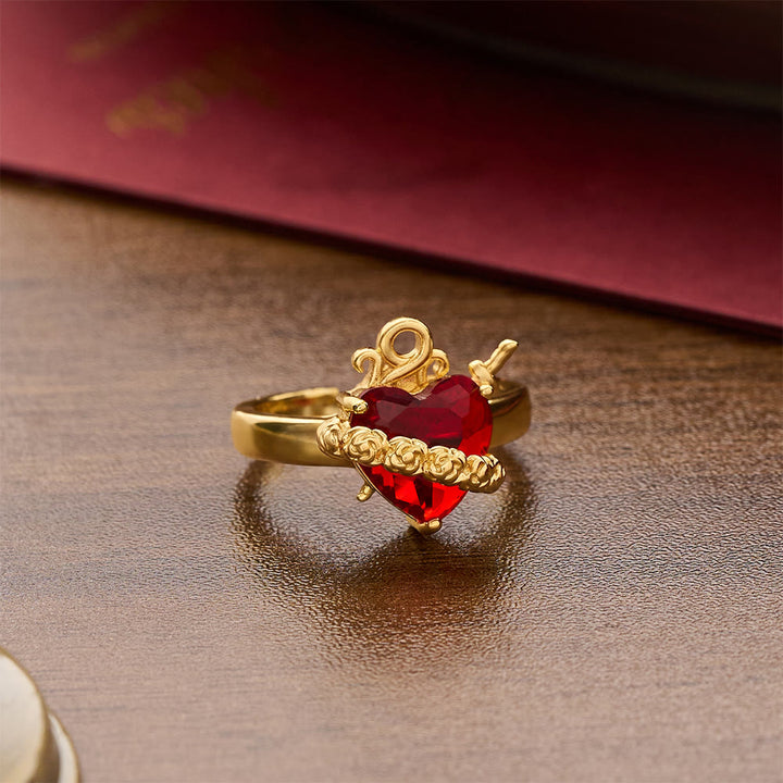 Christianartworkshop Offener Ring mit geformtem Heiligen Herzen: Symbol für zärtlichen himmlischen Schutz - image 22