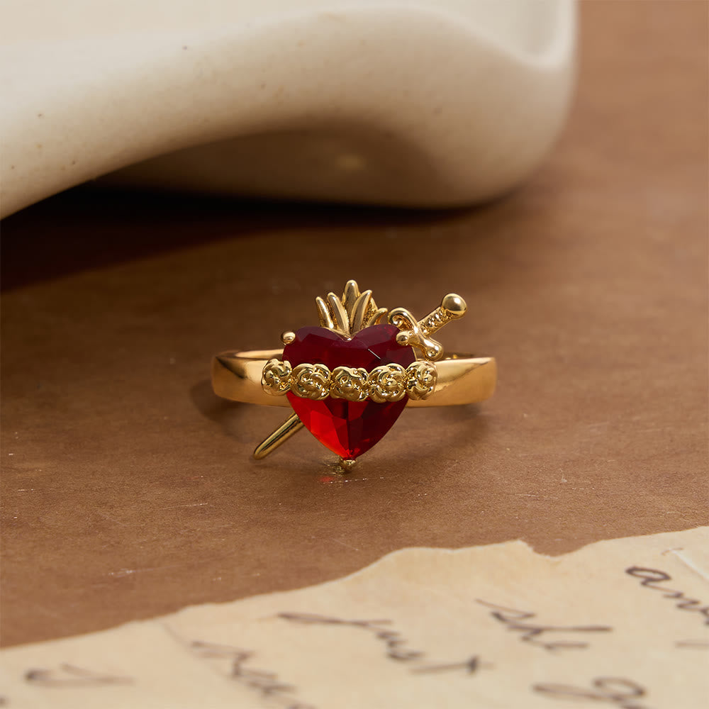 Christianartworkshop Offener Ring mit geformtem Heiligen Herzen: Symbol für zärtlichen himmlischen Schutz - Sacred Heart E (Geeignet für US-Größen 6–9) - image 7