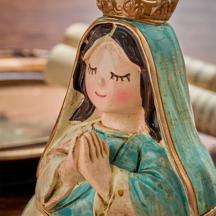 Christianartworkshop 2er-Pack verspielte Aufbewahrungsboxen für Rosenkränze mit Figuren des Heiligen Herzens, Jesus und Jungfrau Maria, dekorative Aufbewahrungsboxen für religiöse Statuen - image 5