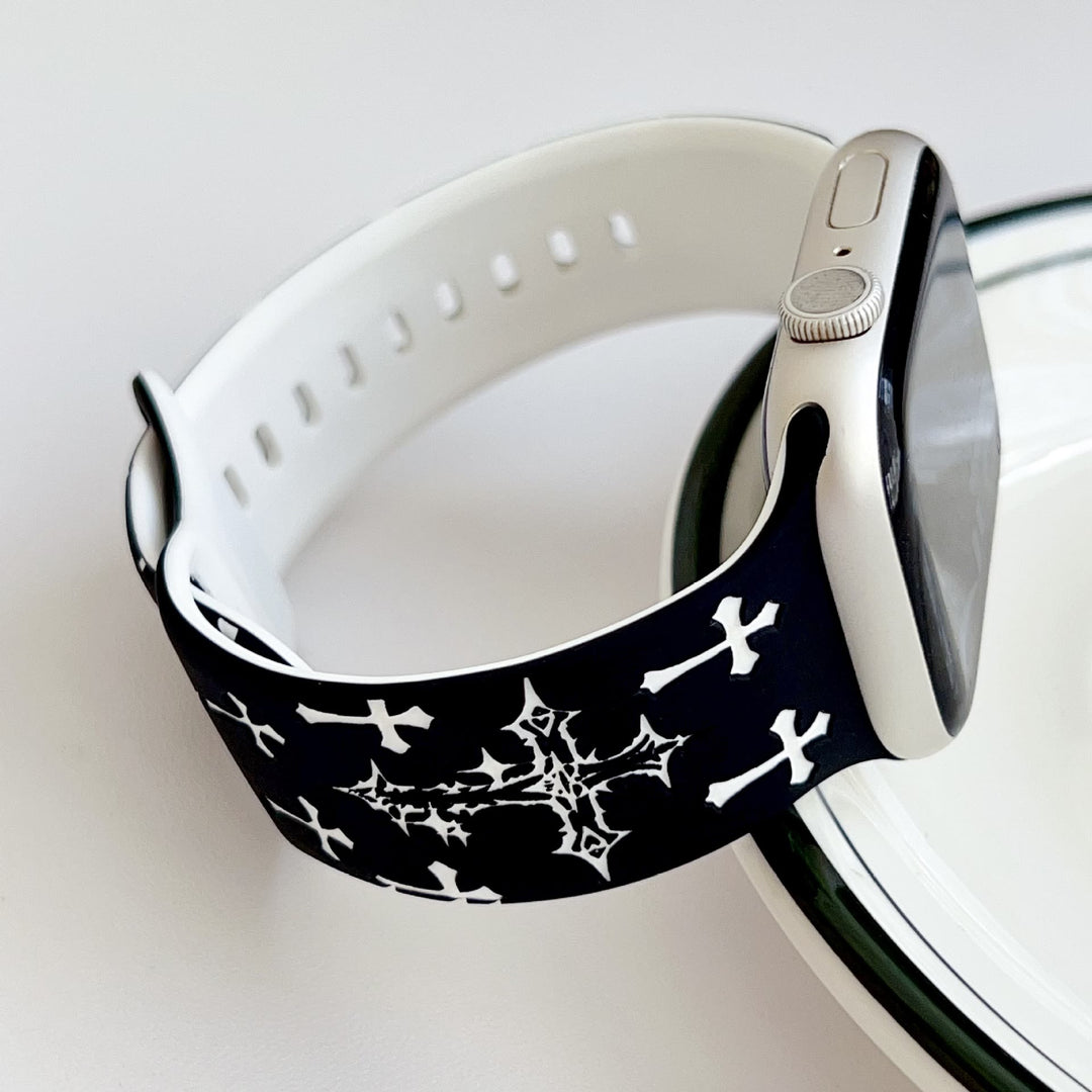 Christianartworkshop Silikon-Uhrenarmband im gotischen Stil mit mehreren Kreuzen (Uhr nicht enthalten): Talisman zeitloser himmlischer Anmut - image 16