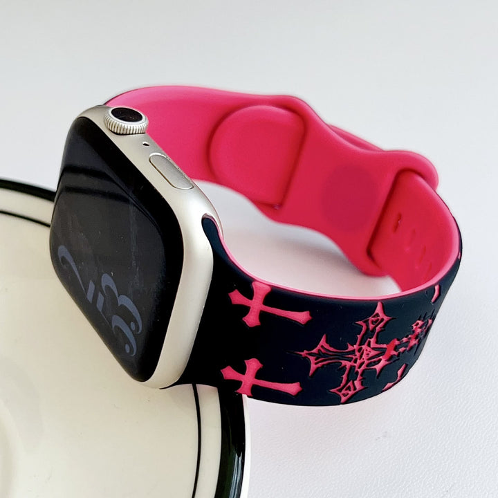 Christianartworkshop Silikon-Uhrenarmband im gotischen Stil mit mehreren Kreuzen (Uhr nicht enthalten): Talisman zeitloser himmlischer Anmut - image 25