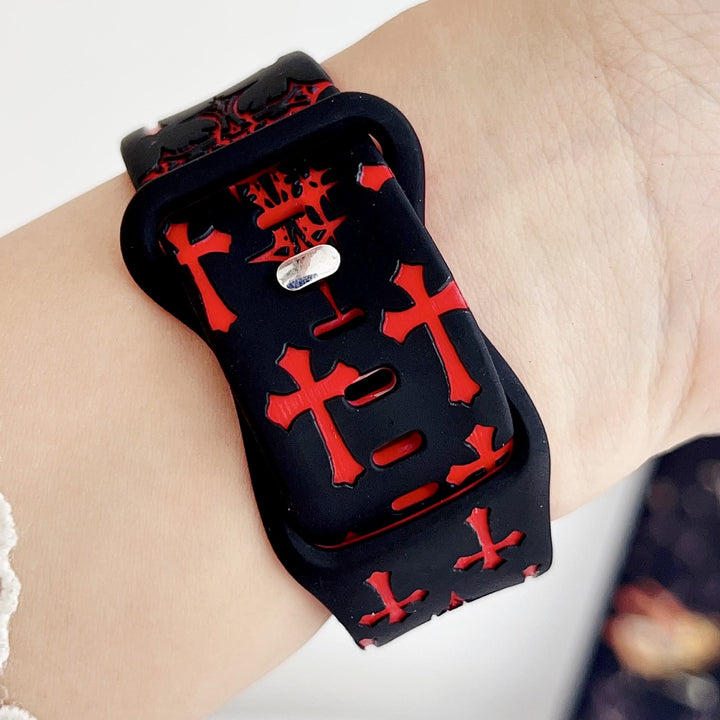 Christianartworkshop Silikon-Uhrenarmband im gotischen Stil mit mehreren Kreuzen (Uhr nicht enthalten): Talisman zeitloser himmlischer Anmut - image 31