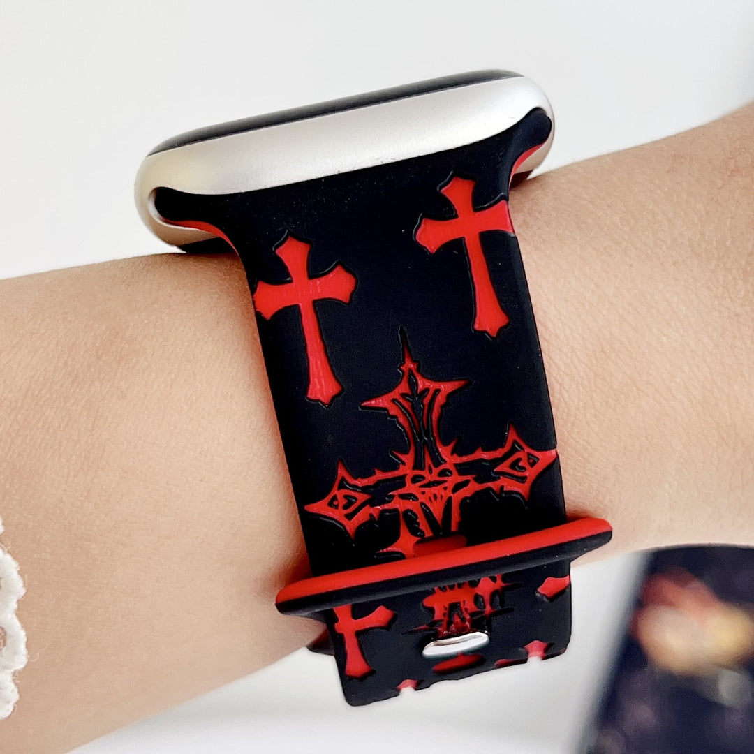 Christianartworkshop Silikon-Uhrenarmband im gotischen Stil mit mehreren Kreuzen (Uhr nicht enthalten): Talisman zeitloser himmlischer Anmut - image 30