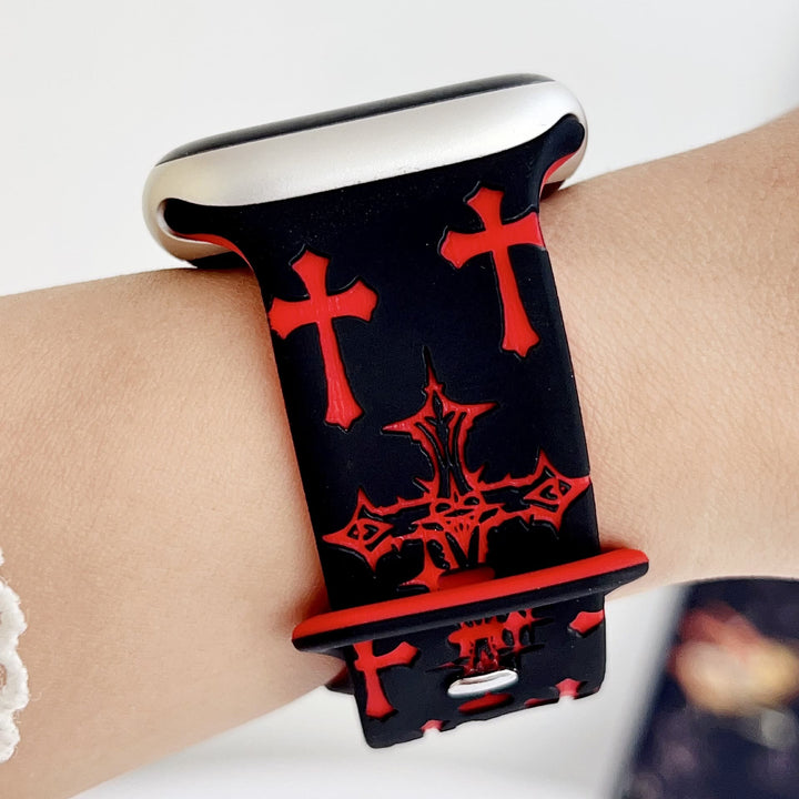 Christianartworkshop Silikon-Uhrenarmband im gotischen Stil mit mehreren Kreuzen (Uhr nicht enthalten): Talisman zeitloser himmlischer Anmut - image 30