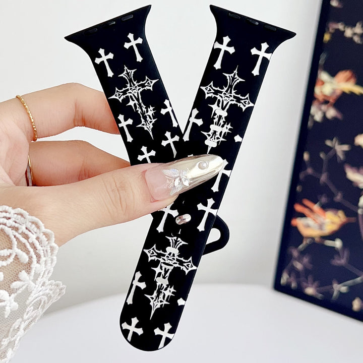 Christianartworkshop Silikon-Uhrenarmband im gotischen Stil mit mehreren Kreuzen (Uhr nicht enthalten): Talisman zeitloser himmlischer Anmut - image 12
