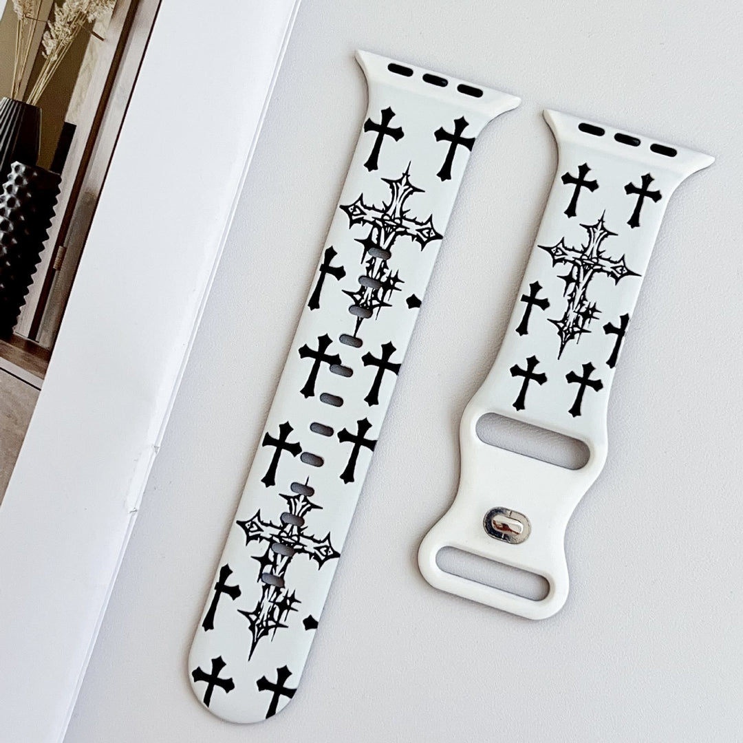 Christianartworkshop Silikon-Uhrenarmband im gotischen Stil mit mehreren Kreuzen (Uhr nicht enthalten): Talisman zeitloser himmlischer Anmut - image 3