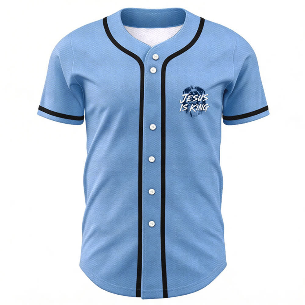 Christianartworkshop Jesus Is King Lion Graphic Baseball Jersey - image 37