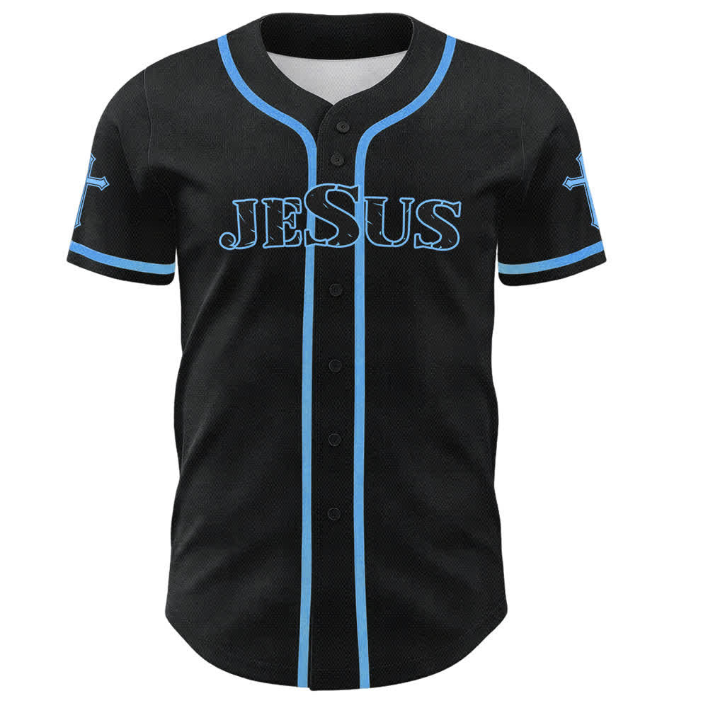 Christianartworkshop Jesus True God Rotes Kreuz Schwarzes Baseballtrikot - image 30