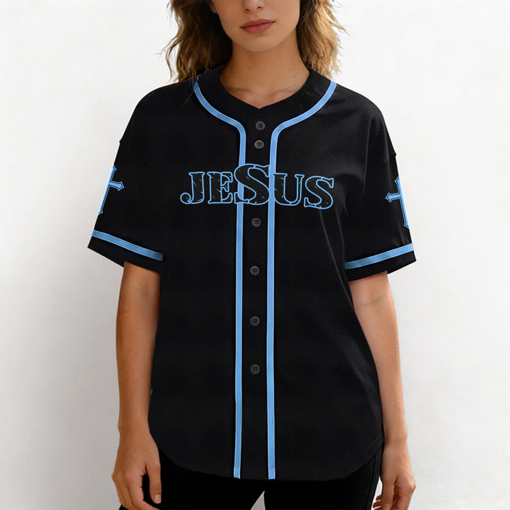 Christianartworkshop Jesus True God Rotes Kreuz Schwarzes Baseballtrikot - image 32