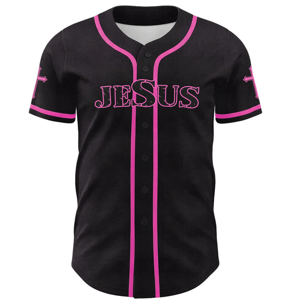 Christianartworkshop Jesus True God Rotes Kreuz Schwarzes Baseballtrikot - image 44