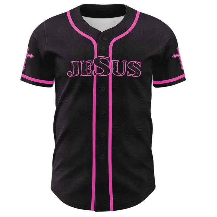 Christianartworkshop Jesus True God Rotes Kreuz Schwarzes Baseballtrikot - image 44