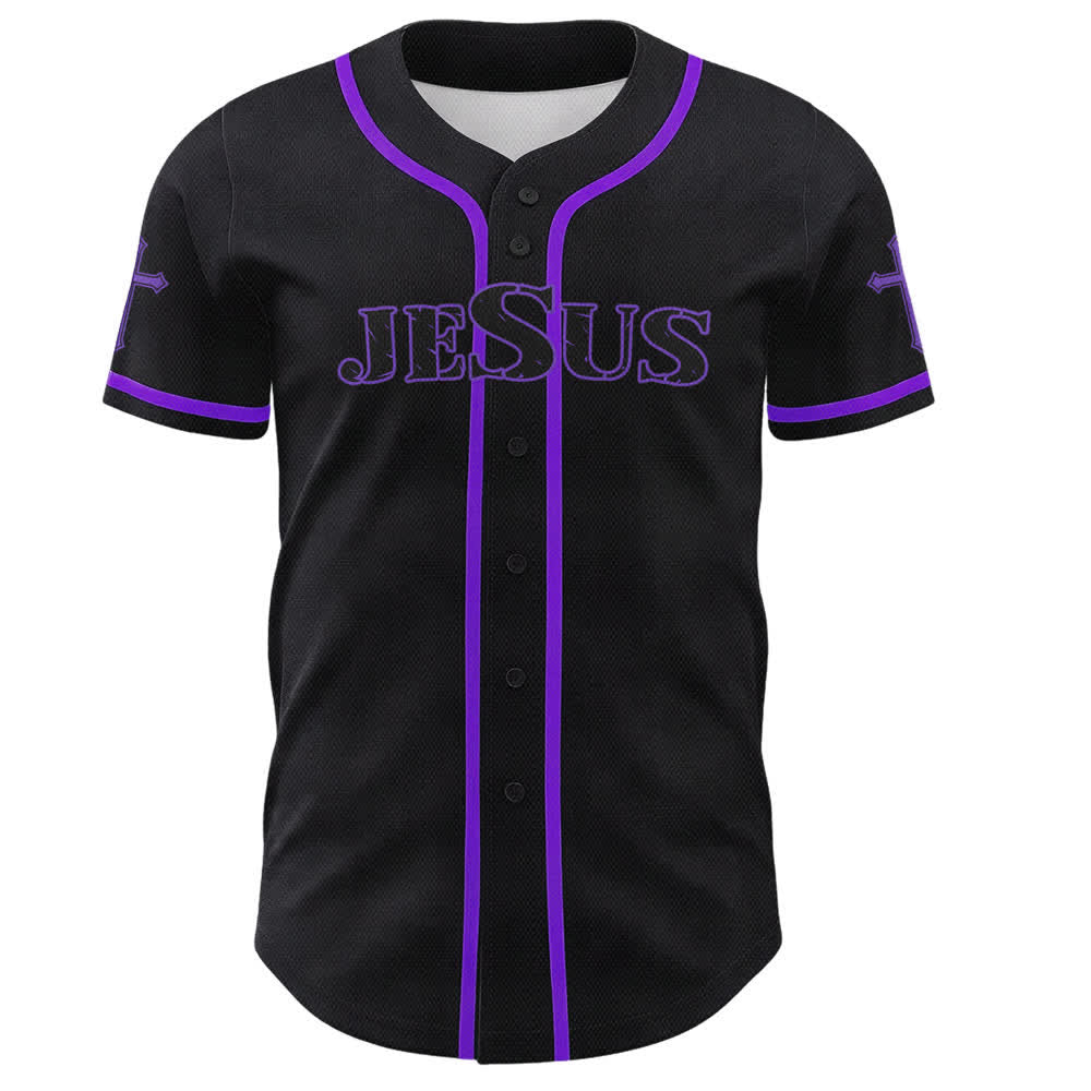 Christianartworkshop Jesus True God Rotes Kreuz Schwarzes Baseballtrikot - image 58