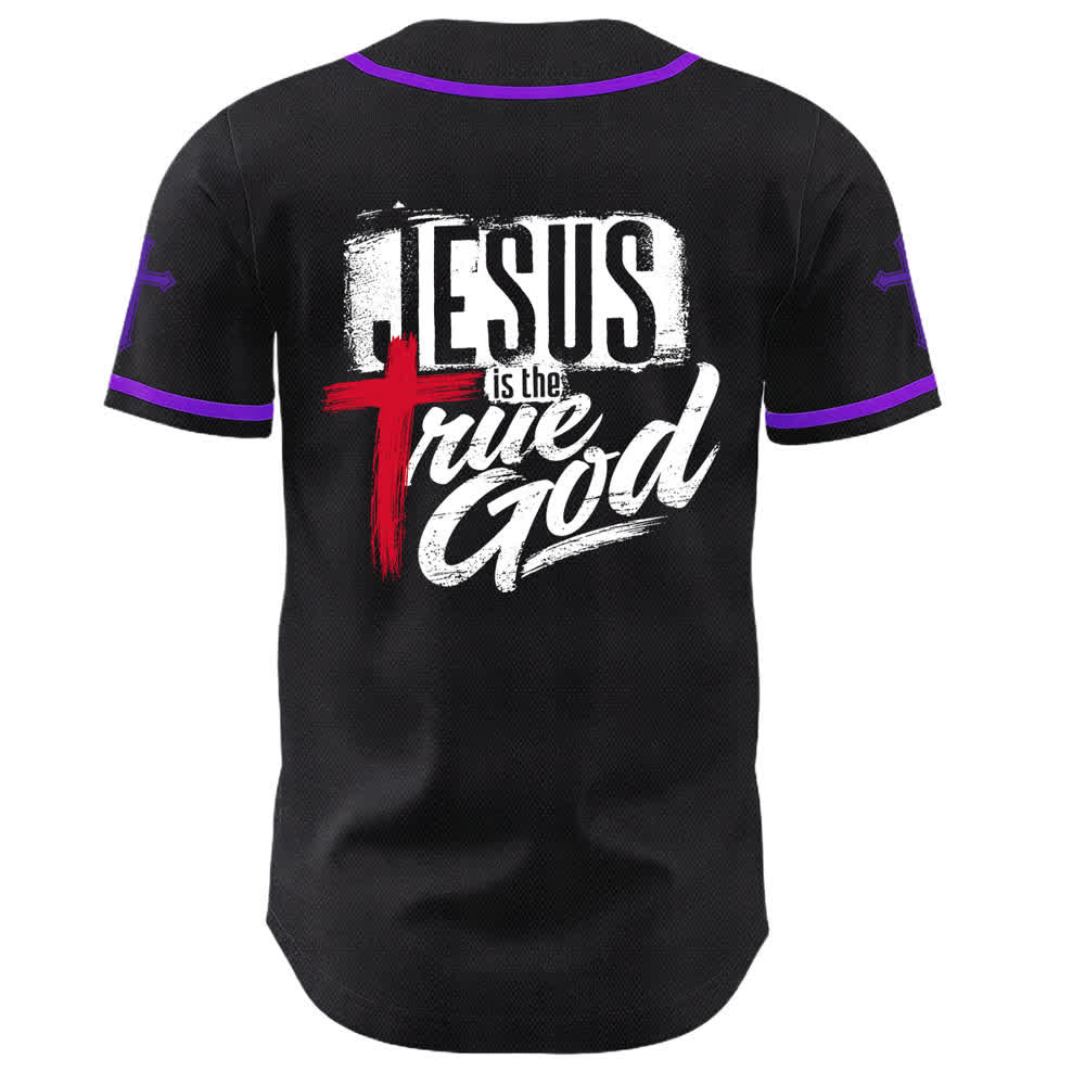 Christianartworkshop Jesus True God Rotes Kreuz Schwarzes Baseballtrikot - image 57