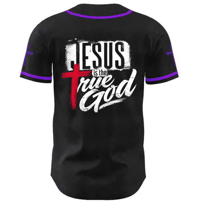 Christianartworkshop Jesus True God Rotes Kreuz Schwarzes Baseballtrikot - image 57