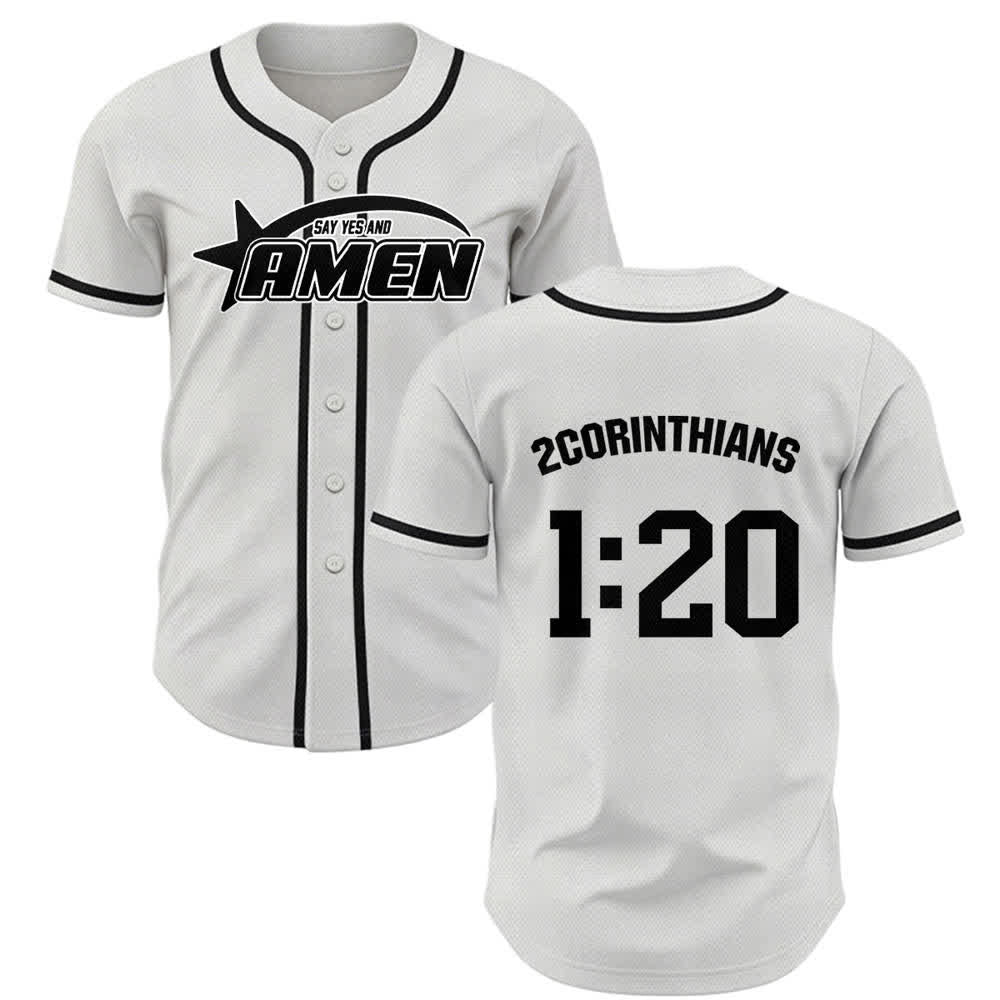 Christianartworkshop Amen Schwarz-Weißes Team-Baseballtrikot - Weiß - 5XL - image 0