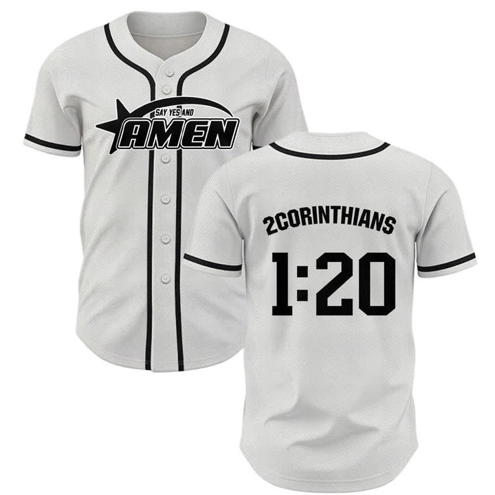 Christianartworkshop Amen Schwarz-Weißes Team-Baseballtrikot - Weiß - 5XL - image 0