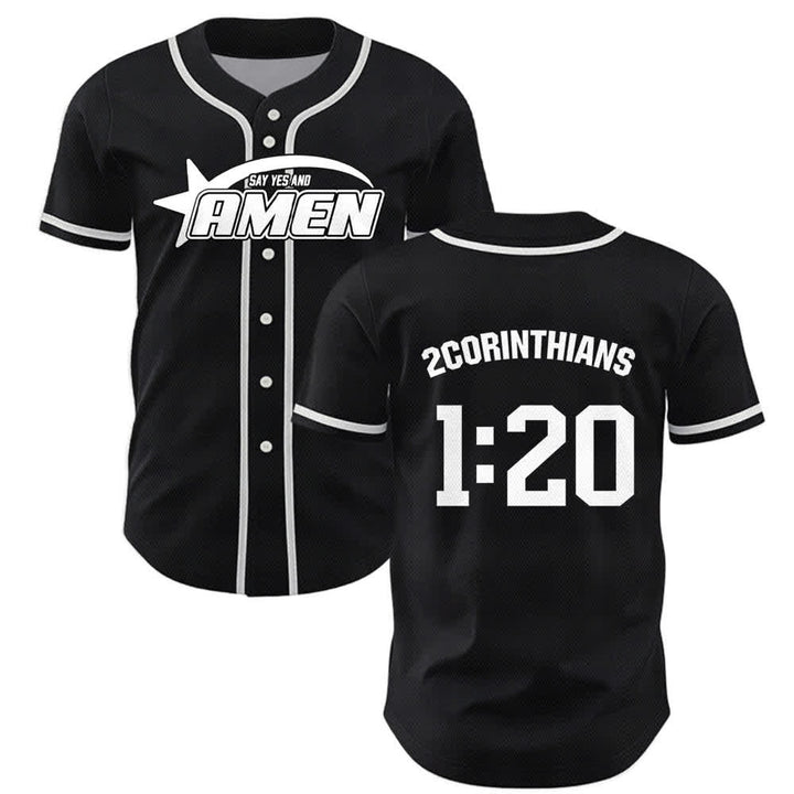 Christianartworkshop Amen Schwarz-Weißes Team-Baseballtrikot - Schwarz - 5XL - image 7