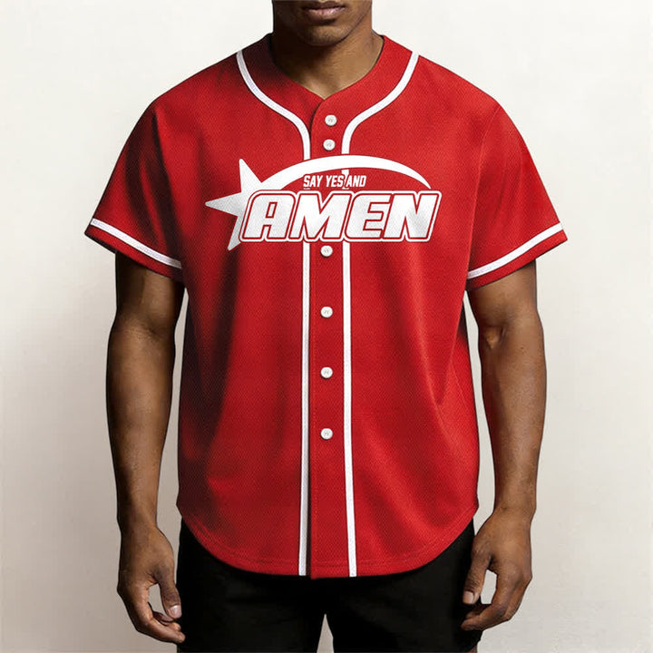 Christianartworkshop Amen Schwarz-Weißes Team-Baseballtrikot - image 20