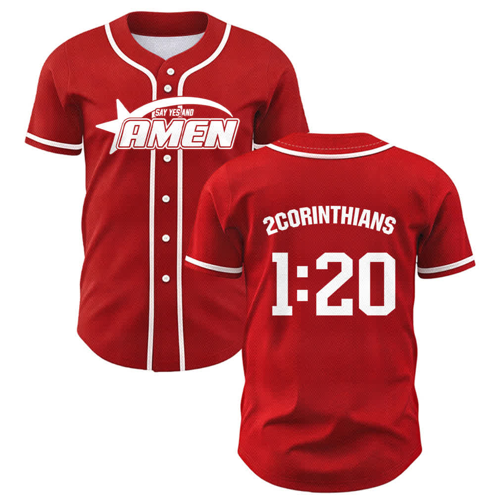 Christianartworkshop Amen Schwarz-Weißes Team-Baseballtrikot - Rot - 5XL - image 14
