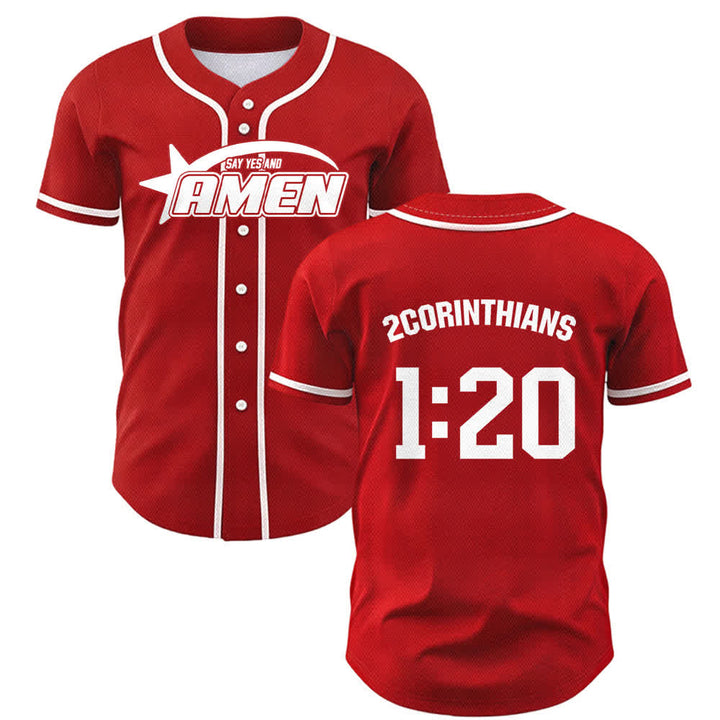 Christianartworkshop Amen Schwarz-Weißes Team-Baseballtrikot - Rot - 5XL - image 14