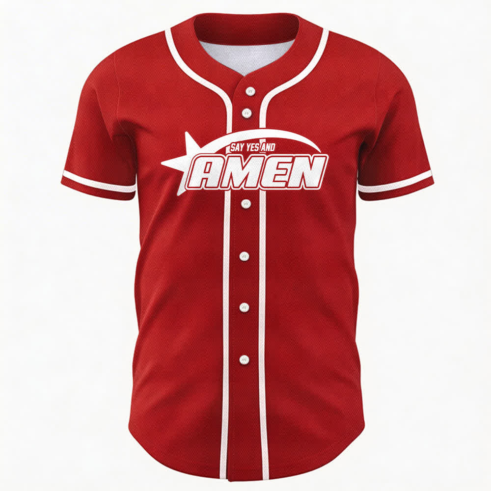 Christianartworkshop Amen Schwarz-Weißes Team-Baseballtrikot - image 16
