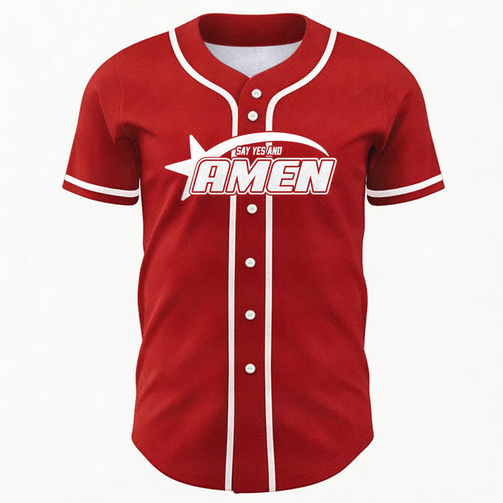 Christianartworkshop Amen Schwarz-Weißes Team-Baseballtrikot - image 16