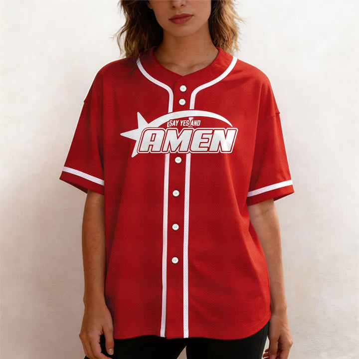 Christianartworkshop Amen Schwarz-Weißes Team-Baseballtrikot - image 18
