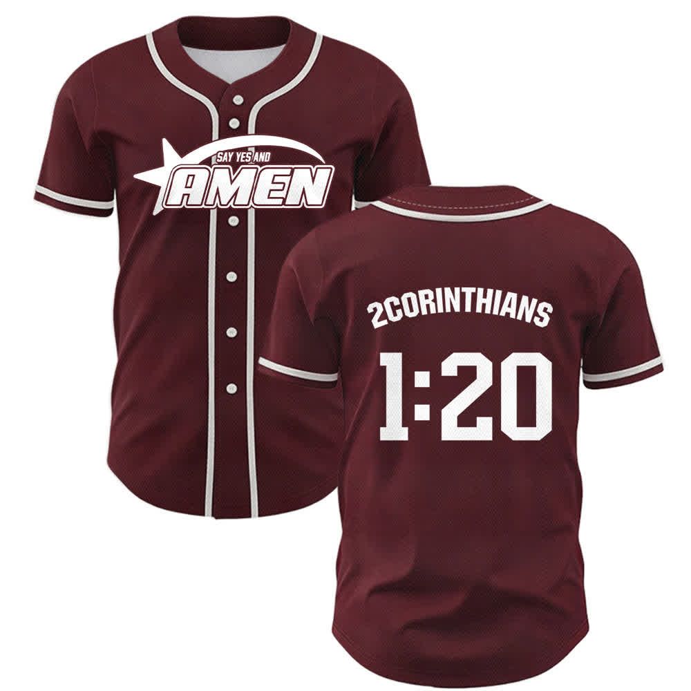 Christianartworkshop Amen Schwarz-Weißes Team-Baseballtrikot - Wein - 5XL - image 21