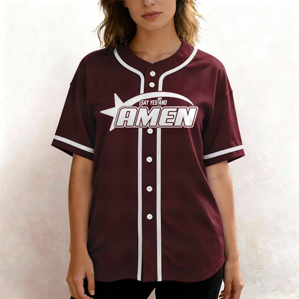 Christianartworkshop Amen Schwarz-Weißes Team-Baseballtrikot - image 25