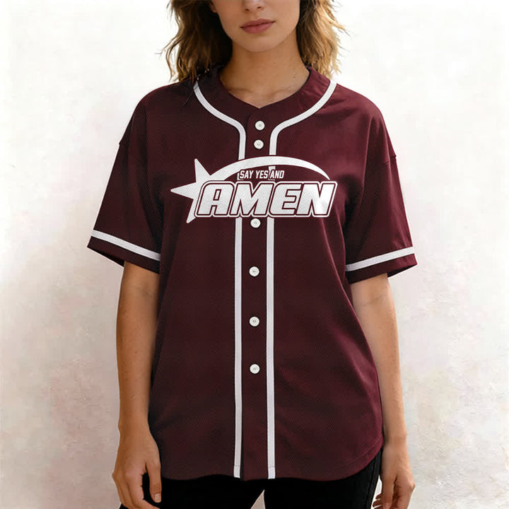 Christianartworkshop Amen Schwarz-Weißes Team-Baseballtrikot - image 25